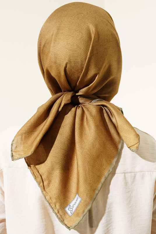 Écharpe à motif vintage vert huile