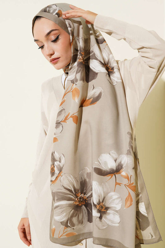 Écharpe vintage à motif rose, pierre-11