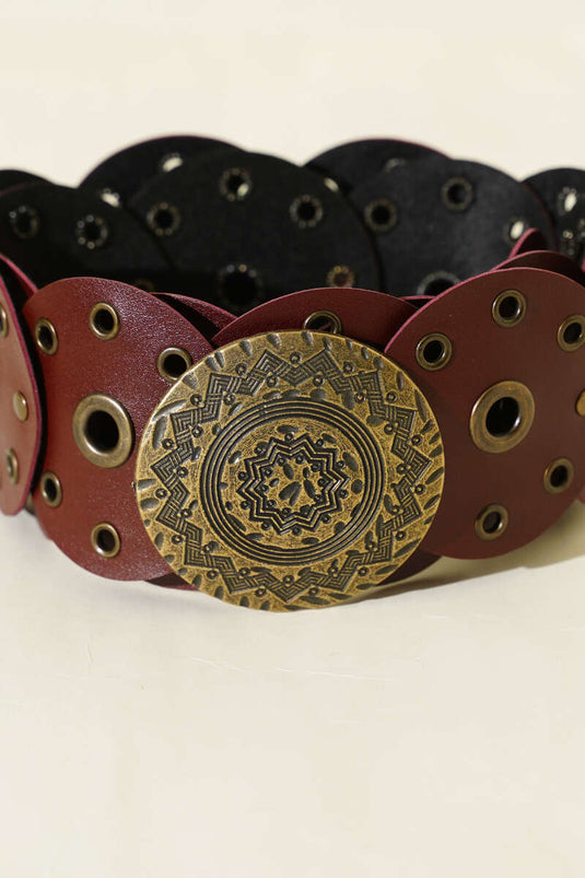 حزام طراز عتيق بلون خمري