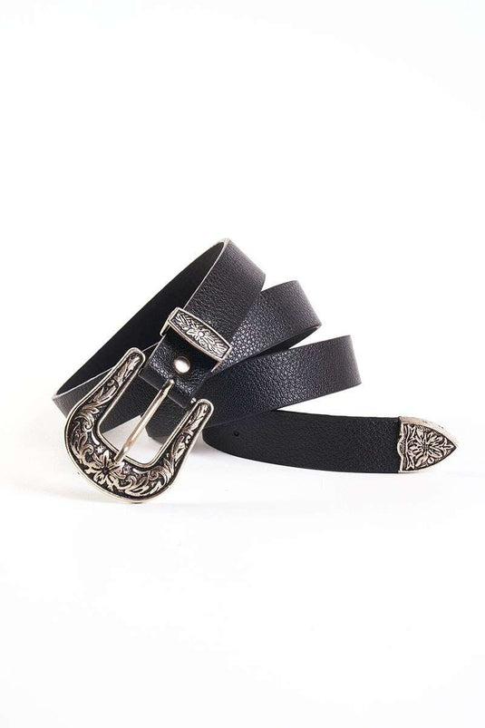 Ceinture vintage à boucle noire