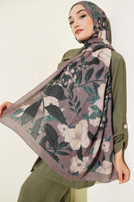 Écharpe En Modal Violet Liva Avec Motif En Mink