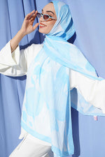 Écharpe En Bambou Tricotée Viona Bleu Glacé