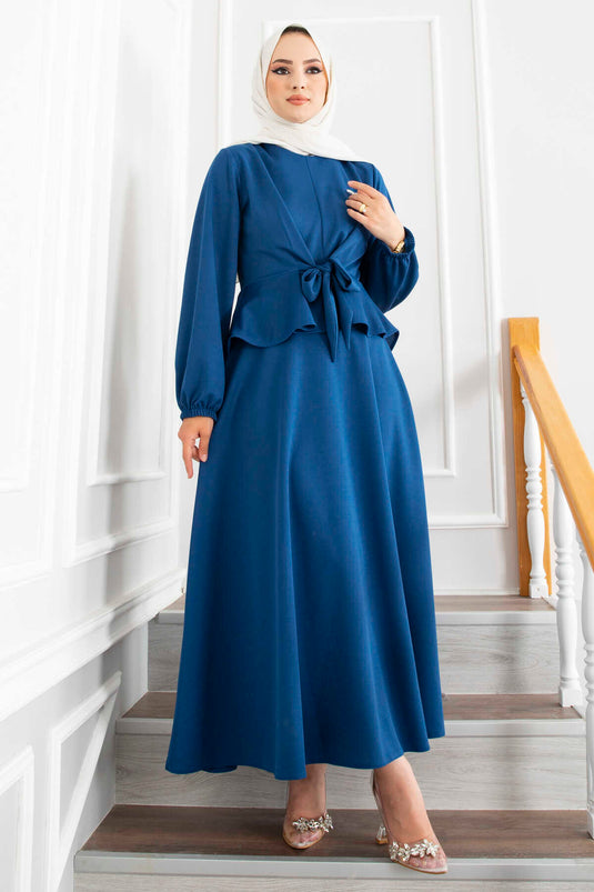 Ensemble Hijab Volant - Indigo