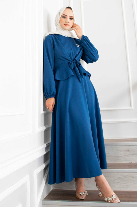 Ensemble Hijab Volant - Indigo