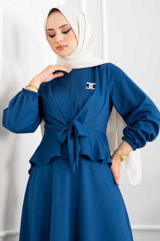 Ensemble Hijab Volant - Indigo