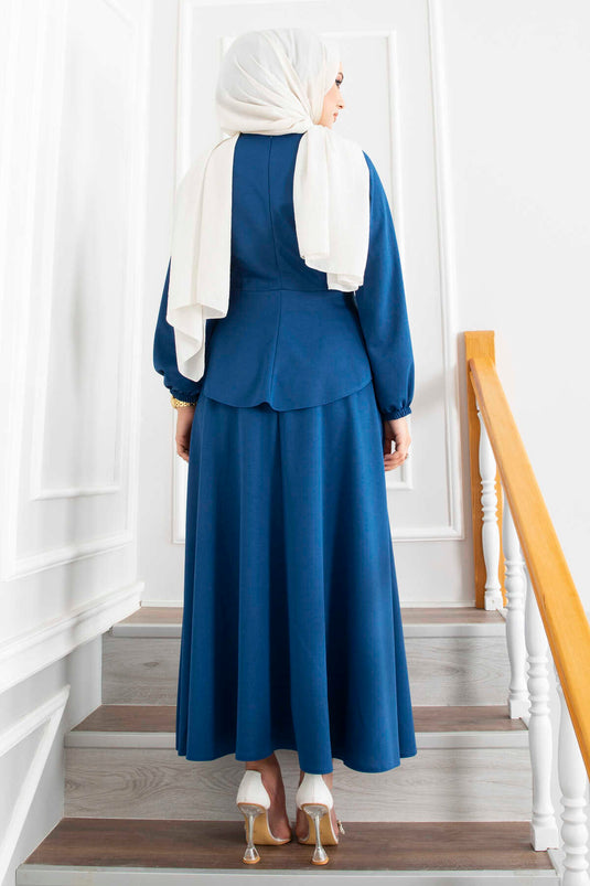 Ensemble Hijab Volant - Indigo