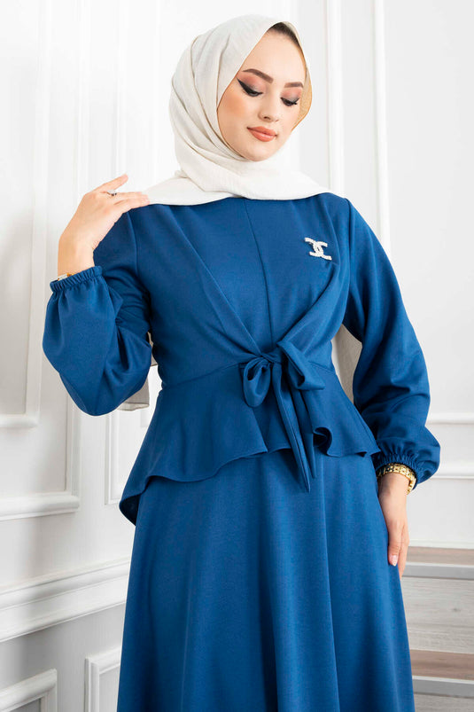 Ensemble Hijab Volant - Indigo