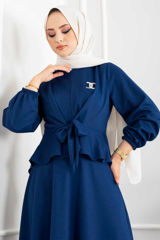 Ensemble Hijab Volant - Indigo