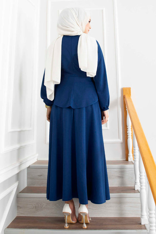 Ensemble Hijab Volant - Indigo