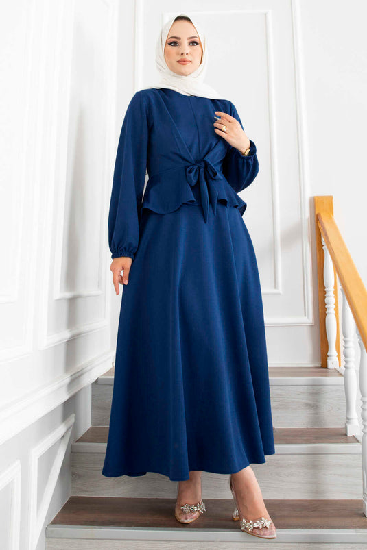 Ensemble Hijab Volant - Indigo