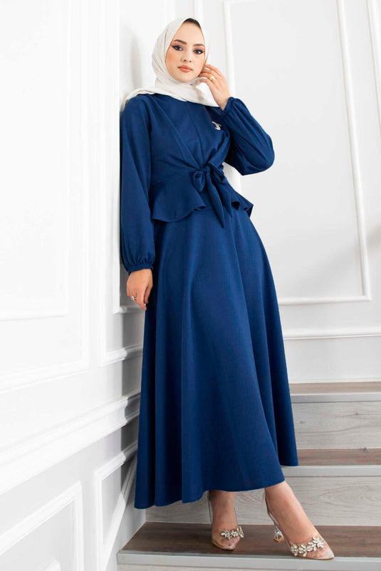 Ensemble Hijab Volant - Indigo