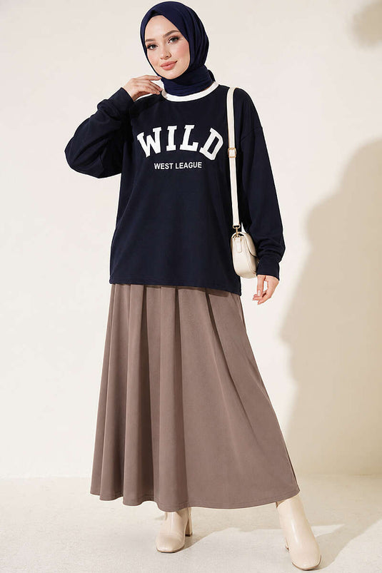 Wild Muster Sweatshirt Dunkelblau