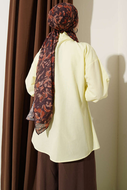 Chemise à détail noué jaune