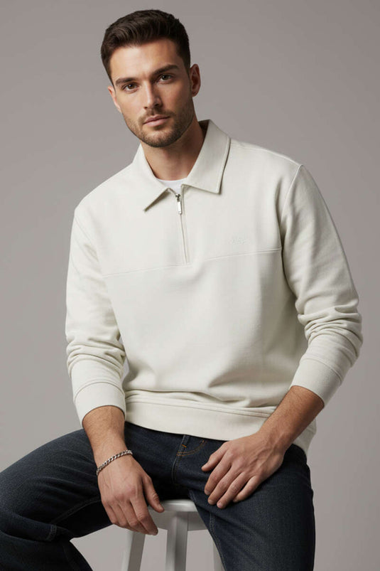 Yaka Change Herren-Sweatshirt mit Schriftzug, Ecru
