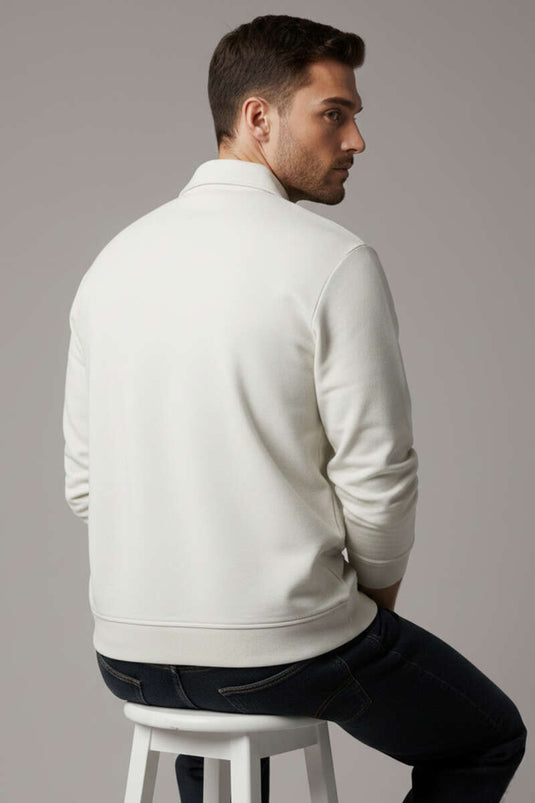 Yaka Change Herren-Sweatshirt mit Schriftzug, Ecru