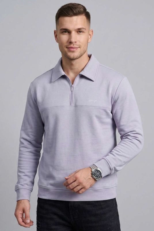 Yaka Change Yazılı Erkek Sweatshirt Gri