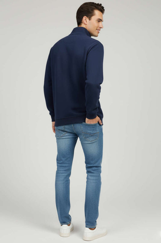 Men's Snap-Button Thessaloniki Sweatshirt, Navy Blue