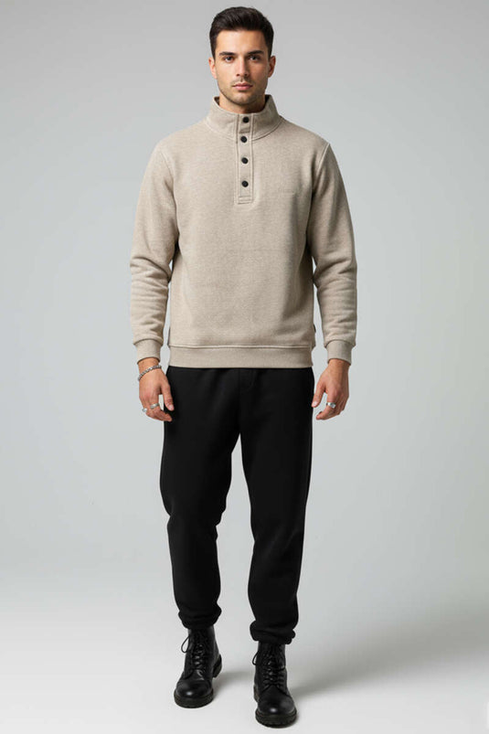 Men's Snap-Button Thessaloniki Sweatshirt, Mink