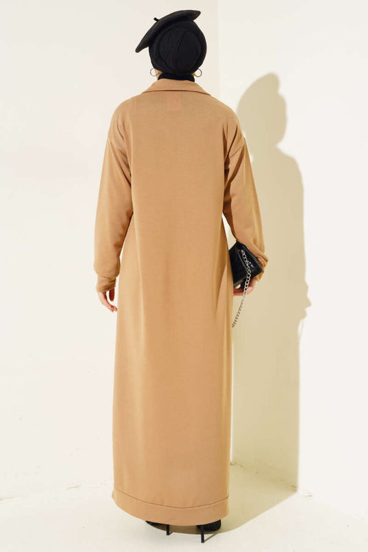 Robe Col Zippée Deux Fils Camel