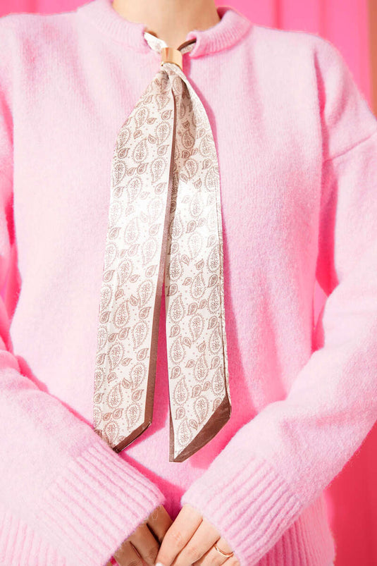 ياقة بولو سترة صوفية وردية