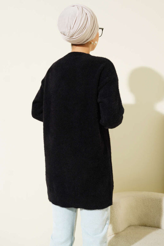 Barttunika mit Perlenkragen Schwarz