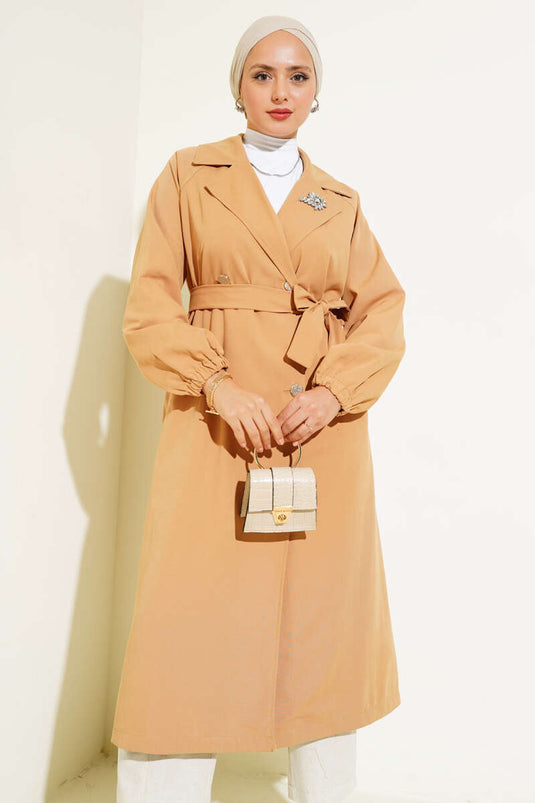 Trench Doublé Col Pierre Camel