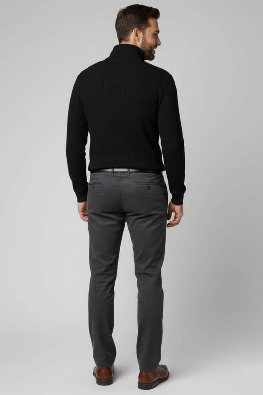 ياقة مكتوبة بسحاب سترة رجالية سوداء