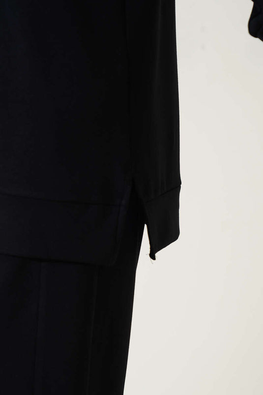 Ensemble deux pièces noir à col pressionné