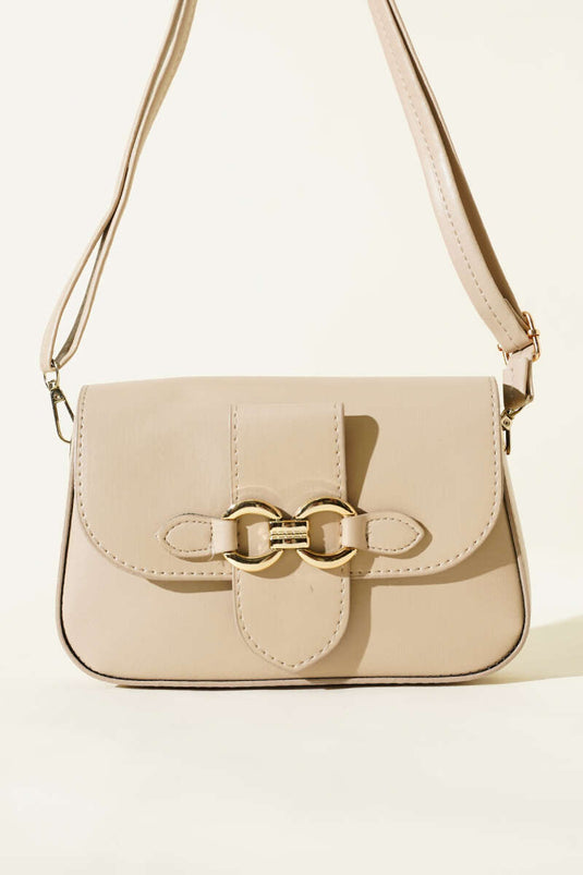 Yaldız Tokalı Kadın El Çantası Bej