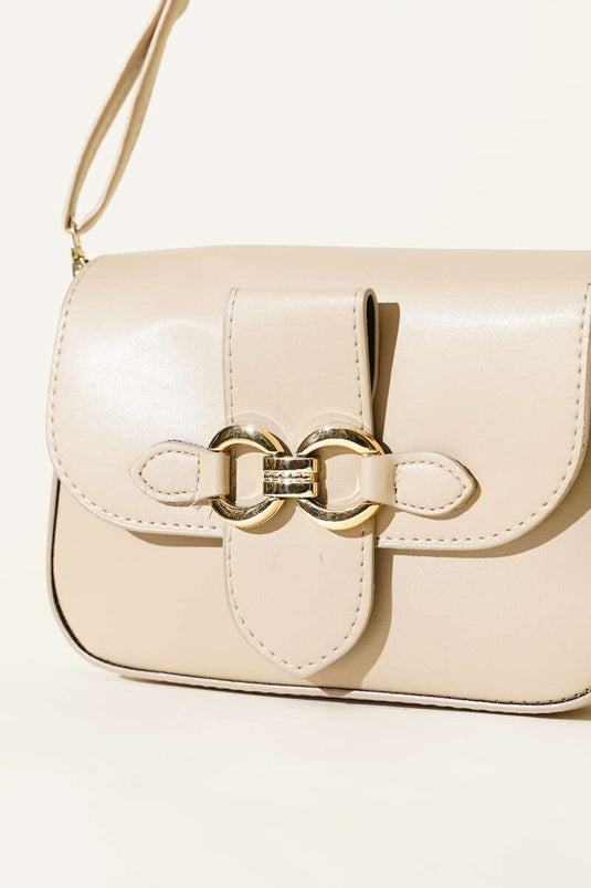 Yaldız Tokalı Kadın El Çantası Bej