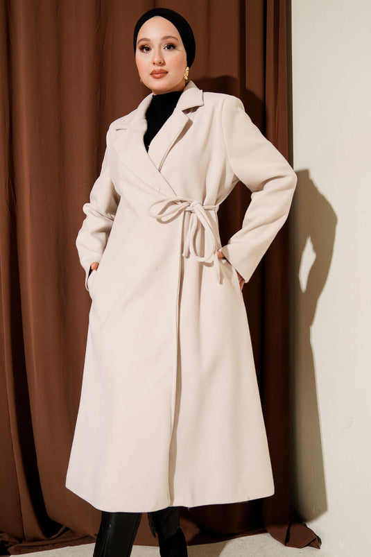 Manteau en cachemire à lacets latéraux Stone