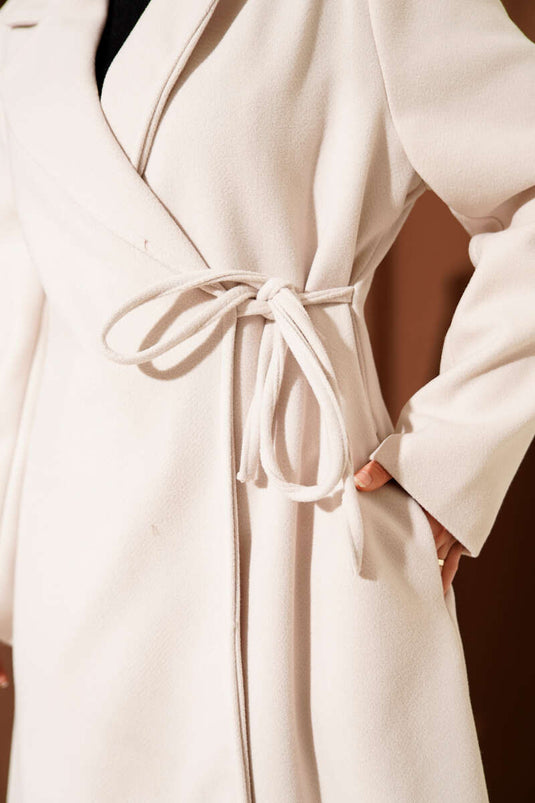 Manteau en cachemire à lacets latéraux Stone