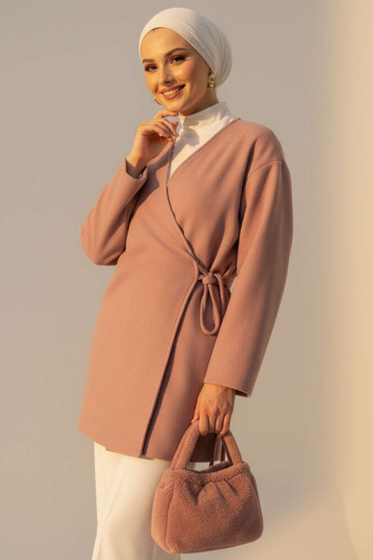 سترة كشمير برباط جانبي