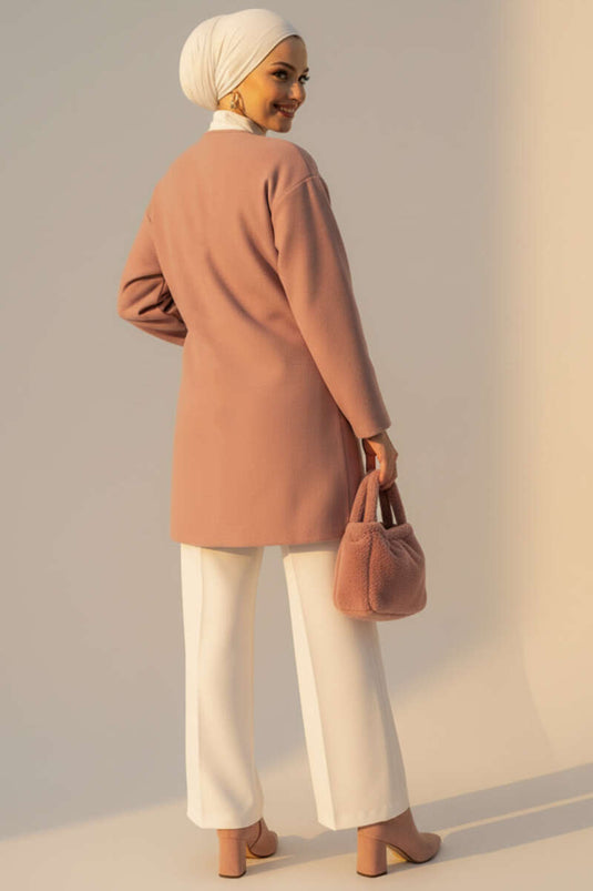 Veste en cachemire à nouer sur le côté Poudre