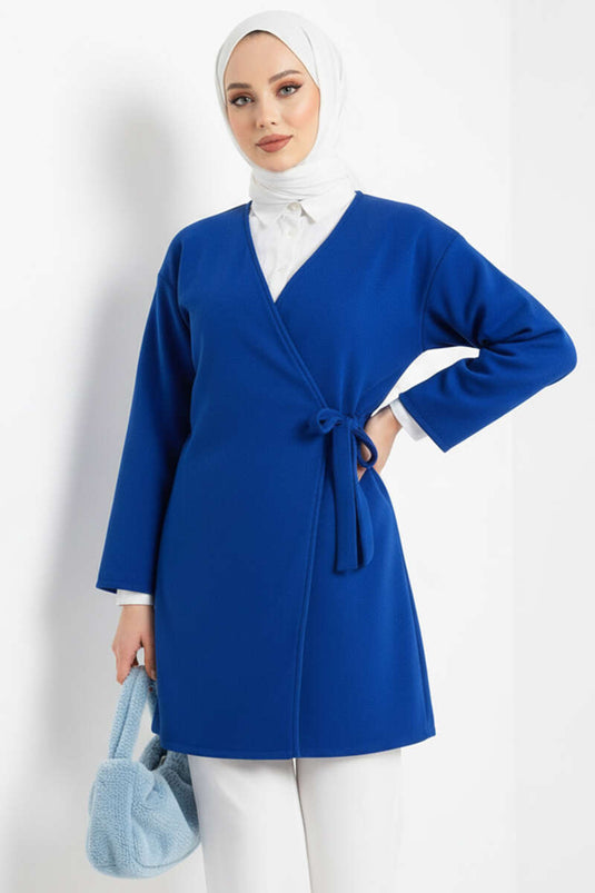 Veste en cachemire à nouer sur le côté Saxe