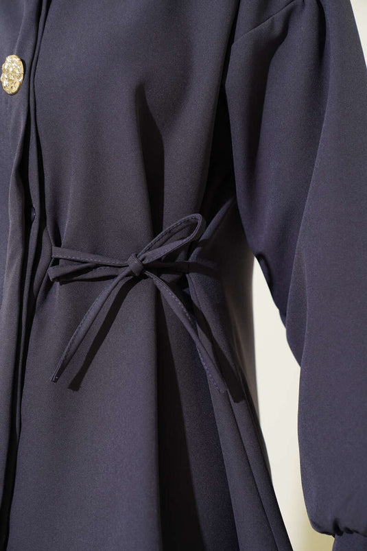 Costume croisé boutonné à lacets sur le côté, couleur fumée