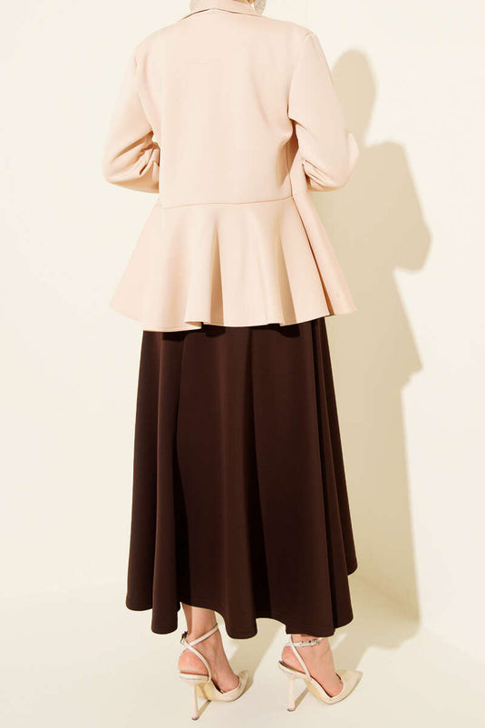 تنورة غوص برباط جانبي، بني