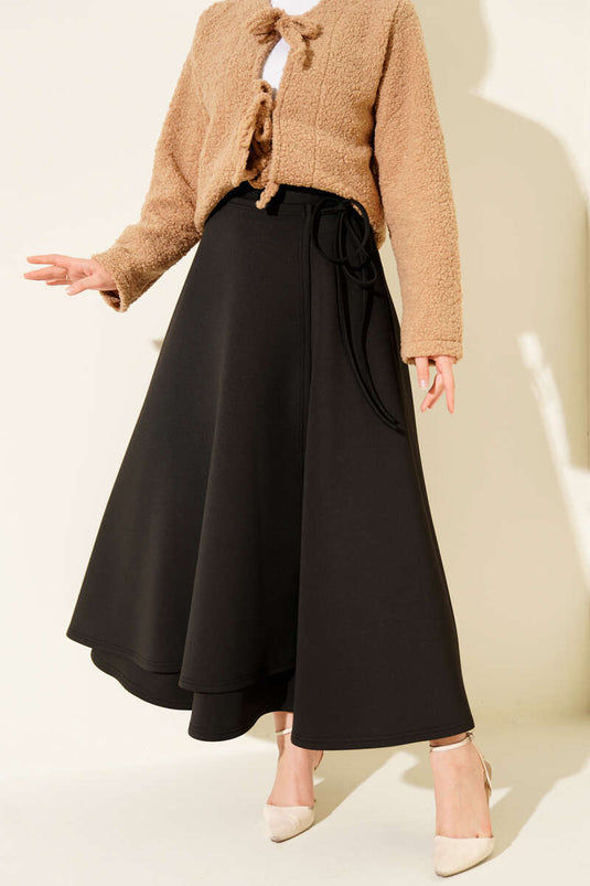 Jupe de plongée noire à nouer sur le côté