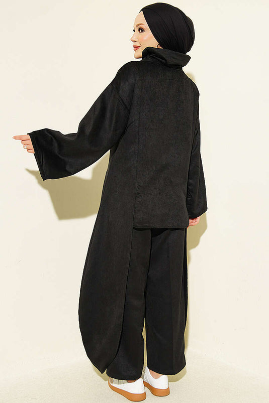 Black Two-Piece Set With Side Detail