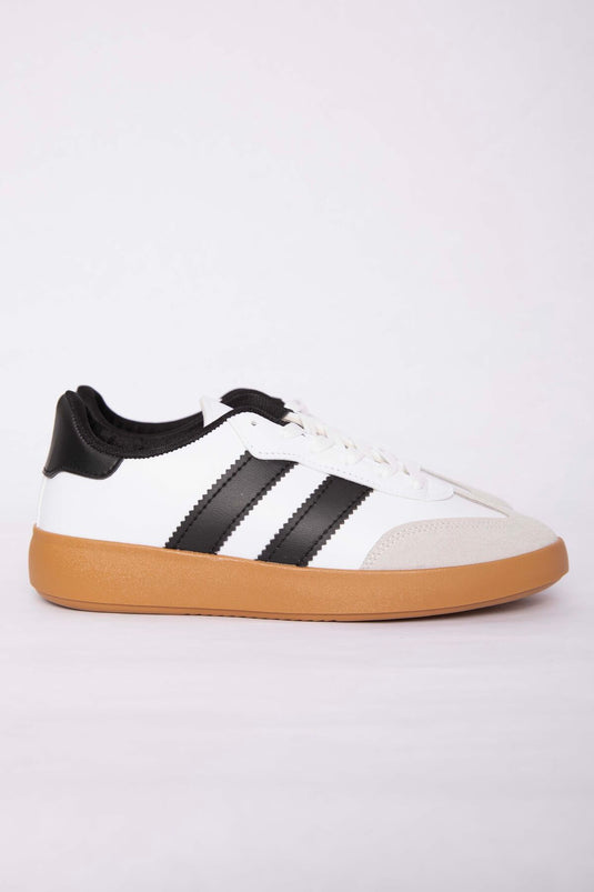 Side Stripe Detailed Sneaker Sports Shoe White - Black