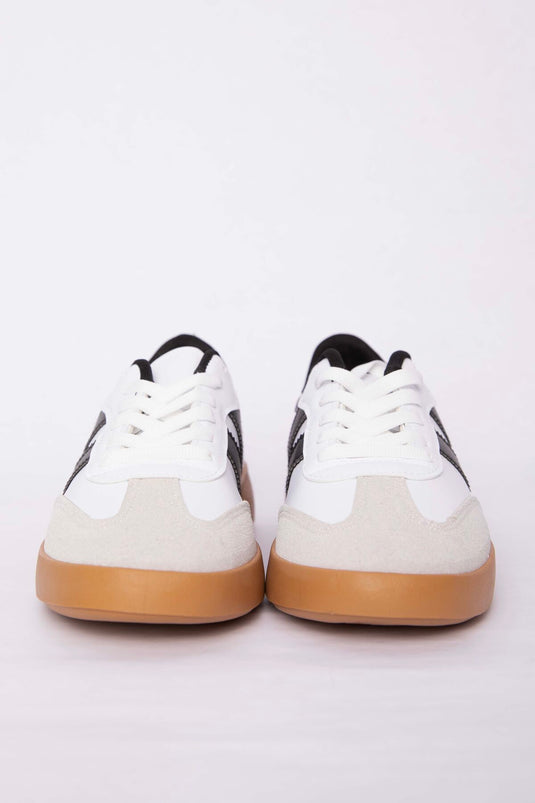 Side Stripe Detailed Sneaker Sports Shoe White - Black