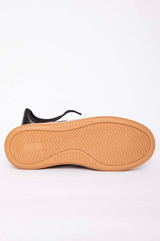 Side Stripe Detailed Sneaker Sports Shoe White - Black