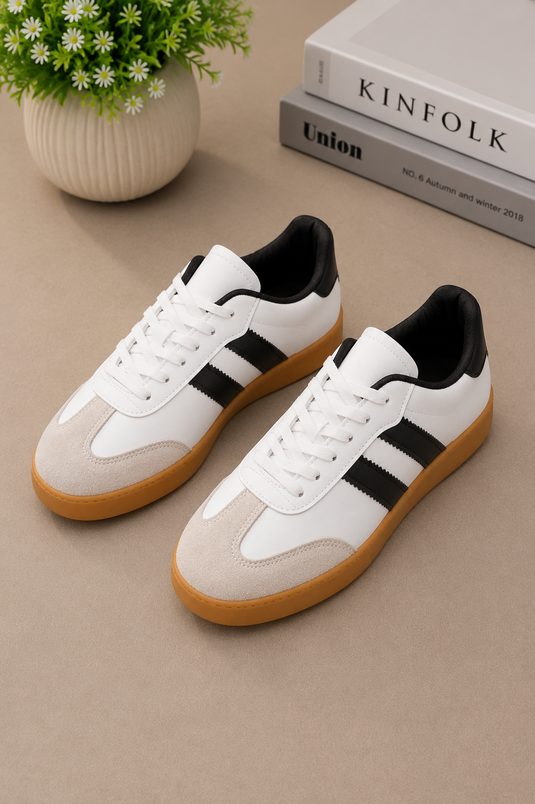 Side Stripe Detailed Sneaker Sports Shoe White - Black