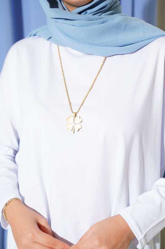 Yan Yırtmaçlı Basic Tunik Beyaz