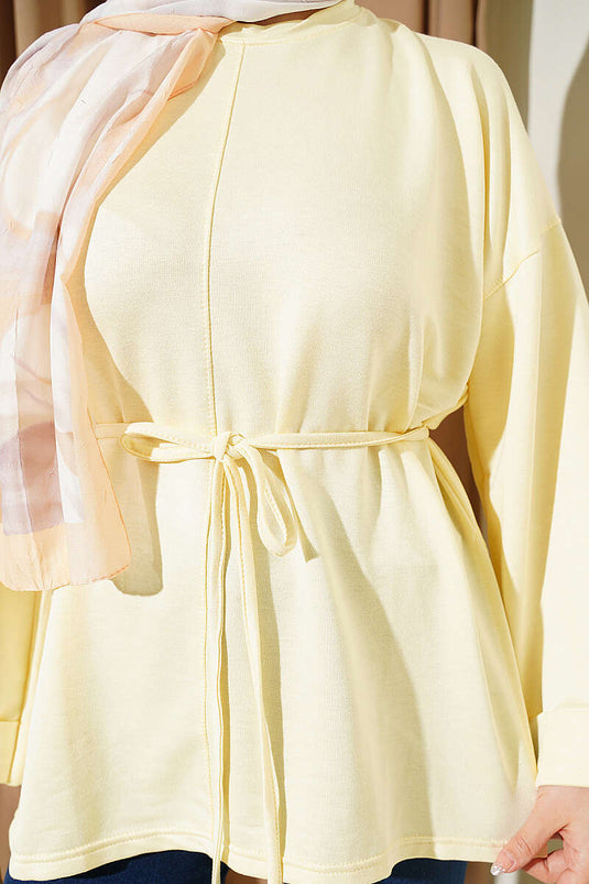 Yan Slit Double Sleeve Tunic Yellow