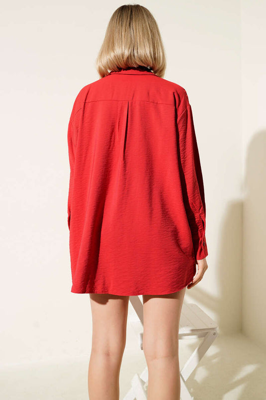 Side Slit Shirt Burgundy