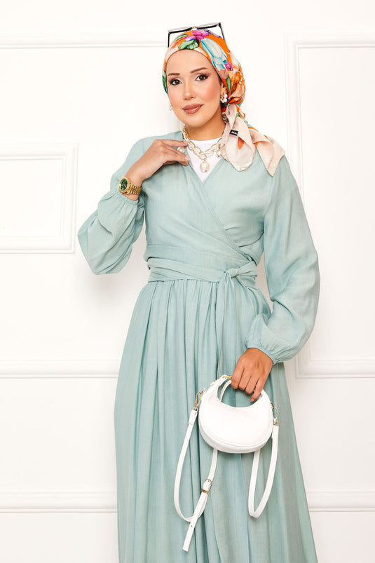 Jupe boléro à nouer sur le côté, couleur menthe