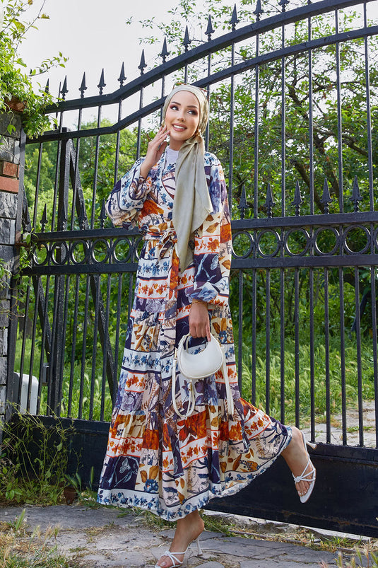 Costume en viscose à jupe et motifs noués sur le côté, bleu marine