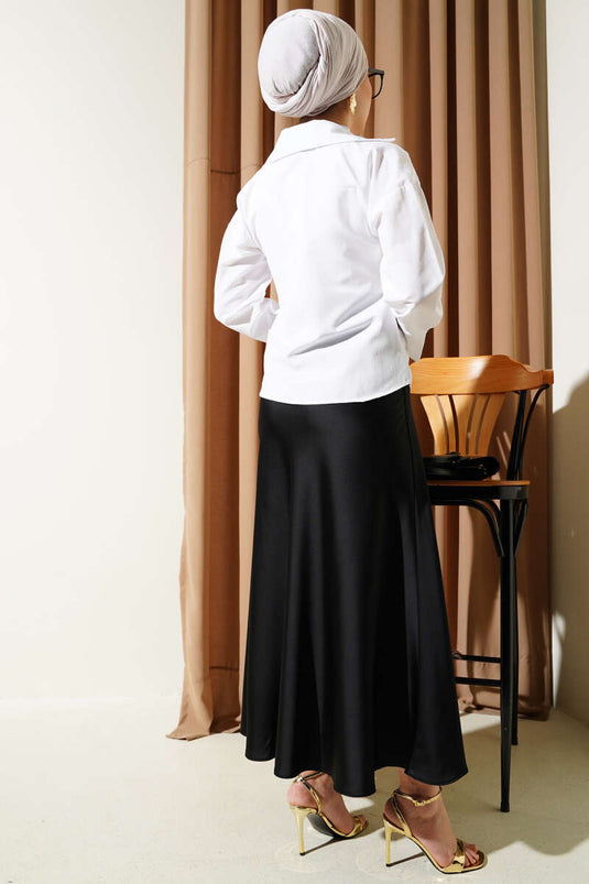 Chemise blanche courte à nouer sur le côté