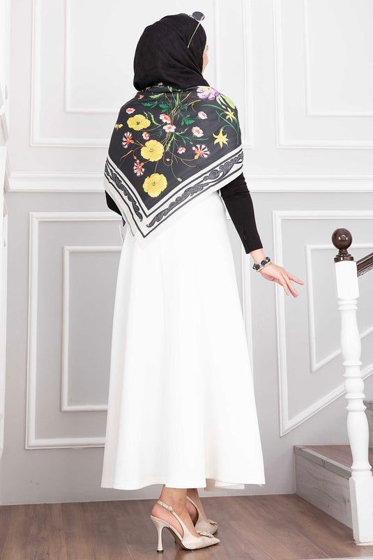 Side Tie Scuba Wrap Skirt In Ecru